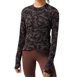 Lululemon Close to Crossing Long Sleeve Heritage Camo Jacquard Black Size 10